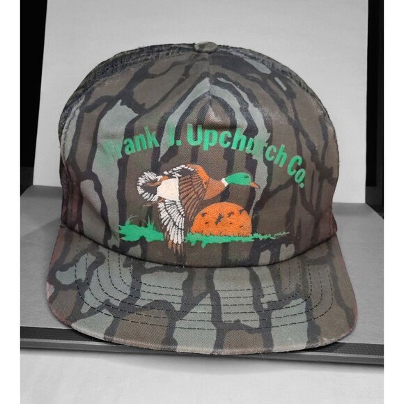 Vintage Frank J Upchurch Hat Cap Snap Back Camouflage Mesh Trucker Duck Mens 80s - Picture 2 of 16